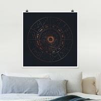 Klebefieber Poster Astrologie Die 12 Sternzeichen Blau Gold
