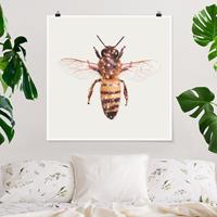 Klebefieber Poster Biene mit Glitzer