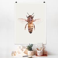 Klebefieber Poster Biene mit Glitzer