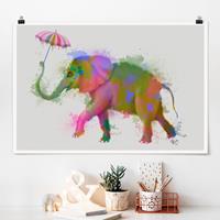 Klebefieber Poster Regenbogen Splash Elefant