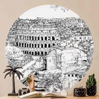 Klebefieber Runde Fototapete selbstklebend Stadtstudie - Rom