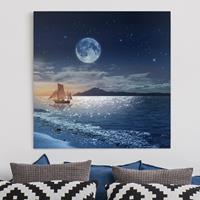 Klebefieber Leinwandbild Natur & Landschaft Moon Night Sea