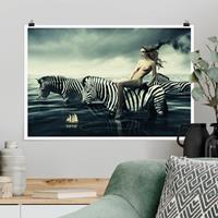 Klebefieber Poster Frauenakt mit Zebras