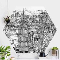 Klebefieber Hexagon Fototapete selbstklebend Stadtstudie - London Eye