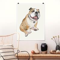 Klebefieber Poster Illustration Hund Bulldogge Malerei