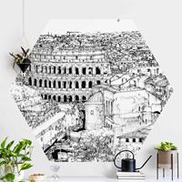 Klebefieber Hexagon Fototapete selbstklebend Stadtstudie - Rom