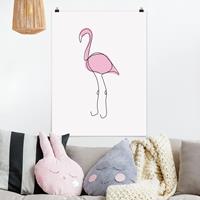Klebefieber Poster Flamingo Line Art
