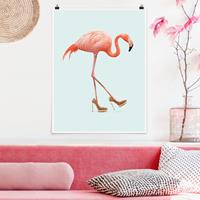 Klebefieber Poster Flamingo mit High Heels