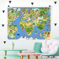 Klebefieber Poster Great and funny Worldmap