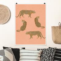 Klebefieber Poster Illustration Leoparden Rosa Malerei