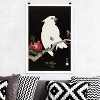 Klebefieber Poster Asiatische Vintage Illustration Weißer Kakadu