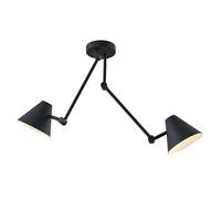 Lucande Phina plafondlamp in zwart, 2-lamps