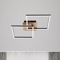 Briloner LED plafondlamp Frame, Switch Dim, zwart/hout