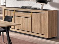 Mobistoxx Dressoir WILSON 3 deuren 1 lade 240 cm Franse eik