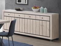 Mobistoxx Dressoir ARCHIMEDE 4 deuren 4 lades eik naturel/zwart