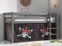 Mobistoxx Bed ALIZE halfhoogslaper 90x200 cm witte pijnboom tent Pirate des Caraïbes II