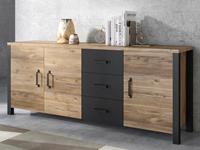 Mobistoxx Dressoir OLIANNE 3 deuren 3 lades appenzeller sparren/zwart