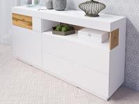 Mobistoxx Dressoir SILAC 1 deur 3 lades wit/wotan eik