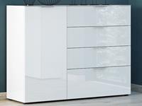 Mobistoxx Dressoir OAKLAIR 1 deur en 4 lades wit