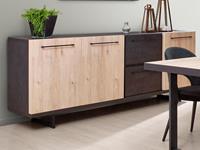 Mobistoxx Dressoir VIAZZA 3 deuren 2 lades dark stone/castella