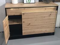 Mobistoxx Dressoir QUANTINO 1 deur 4 lades eik artisanaal/zwart met led