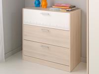 Mobistoxx Commode CARL 3 lades gerookte acacia/wit