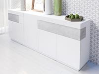 Mobistoxx Dressoir SILAC 4 deuren 2 lades wit/beton