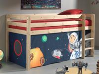 Mobistoxx Bed ALIZE halfhoogslaper 90x200 cm natuurlijk pijnboom tent Space