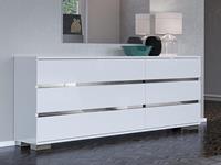 Mobistoxx Dressoir UTOPIA 6 lades hoogglans wit