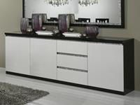 Mobistoxx Dressoir REBECCA 3 deuren en 3 lades hoogglans zwart/hoogglans wit