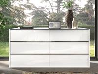 Mobistoxx Dressoir LUANA 6 lades hoogglans wit