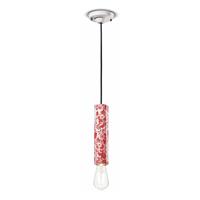 Ferroluce Hanglamp PI met bloemenmotief, Ã 5,5 cm rood/wit
