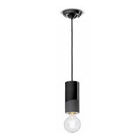 Ferroluce Hanglamp PI, cilindervormig, Ã 8 cm, zwart