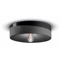 Ferroluce Plafondlamp PI, glanzend/mat, Ã 40 cm, zwart