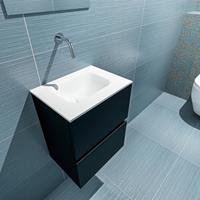 MONDIAZ ADA Toiletmeubel 40x30x50cm met 0 kraangaten 2 lades urban mat Wastafel Lex midden Solid Surface Wit FK75341738