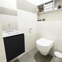 MONDIAZ OLAN Toiletmeubel 40x30x40cm met 0 kraangaten 1 lades urban mat Wastafel Lex midden Solid Surface Wit FK75342434