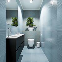 MONDIAZ ADA Toiletmeubel 120x30x50cm met 1 kraangaten 2 lades urban mat Wastafel Lex links Solid Surface Wit FK75341763