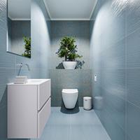 MONDIAZ ADA Toiletmeubel 60x30x50cm met 0 kraangaten 2 lades cale mat Wastafel Lex midden Solid Surface Wit FK75341947