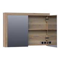 Saniclass Natural Wood spiegelkast 100x15x70cm Vintage Oak Massief Eiken 70481VOG