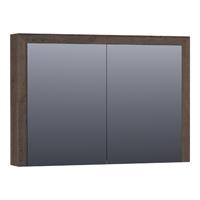 Saniclass Natural Wood spiegelkast 100x15x70cm Black Oak Massief Eiken 70481BOG