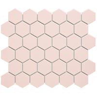 The Mosaic Factory Barcelona mozaïektegel 5.1x5.9x0.6cm wandtegel voor binnen en buiten hexagon porselein glans roze AFH13072