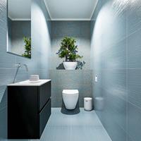 MONDIAZ ADA Toiletmeubel 60x30x50cm met 0 kraangaten 2 lades urban mat Wastafel Lex links Solid Surface Wit FK75341746