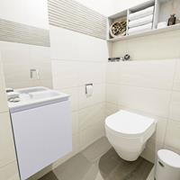 MONDIAZ OLAN Toiletmeubel 40x30x40cm met 0 kraangaten 1 lades cale mat Wastafel Lex rechts Solid Surface Wit FK75342641