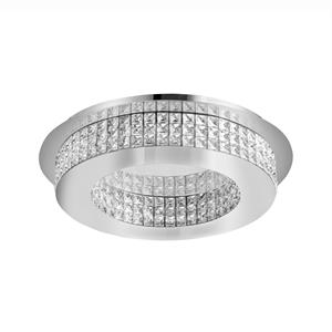 Nova Luce LED Deckenleuchte Zeffari in Chrom und Transparent 40W 2400lm