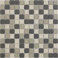 The Mosaic Factory London mozaïektegel 2.3x2.3x0.6cm wandtegel voor binnen en buiten vierkant porselein grijs mix ongeglazuurd LO23MIX2