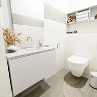 MONDIAZ OLAN Toiletmeubel 80x30x40cm met 0 kraangaten 1 lades linen mat Wastafel Lex midden Solid Surface Wit FK75342620