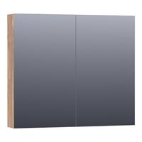 Saniclass Plain Spiegelkast 80x70x15cm 2 deuren MFC Almond SK-PL80AL