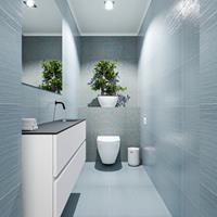 MONDIAZ ADA Toiletmeubel 120x30x50cm met 0 kraangaten 2 lades talc mat Wastafel Lex rechts Solid Surface Zwart FK75342085