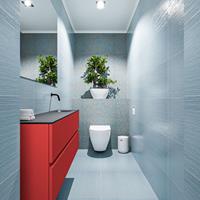 MONDIAZ ADA Toiletmeubel 120x30x50cm met 0 kraangaten 2 lades fire mat Wastafel Lex rechts Solid Surface Zwart FK75342259