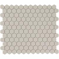 The Mosaic Factory London mozaïektegel 2.3x2.6x0.5cm voor vloer voor binnen en buiten Zeshoek Keramiek Super Wit LOH2010S
